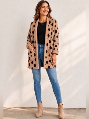 Popular & New Without Tags! Women's Warm and Thick, Leopard Cardigan- Size Large